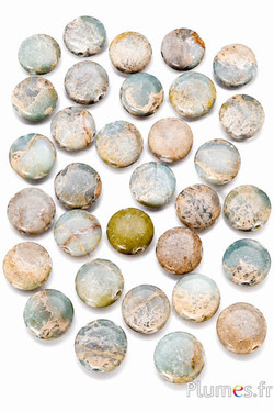Natursteinperlen - Ø 10 mm - wassergrün-grau-beige
